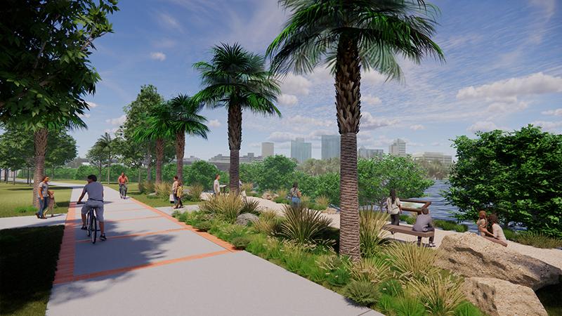 Along the 5.5-mile path, 18 “moments” will highlight the living shorelines, celebrate the river and provide educational opportunities.  